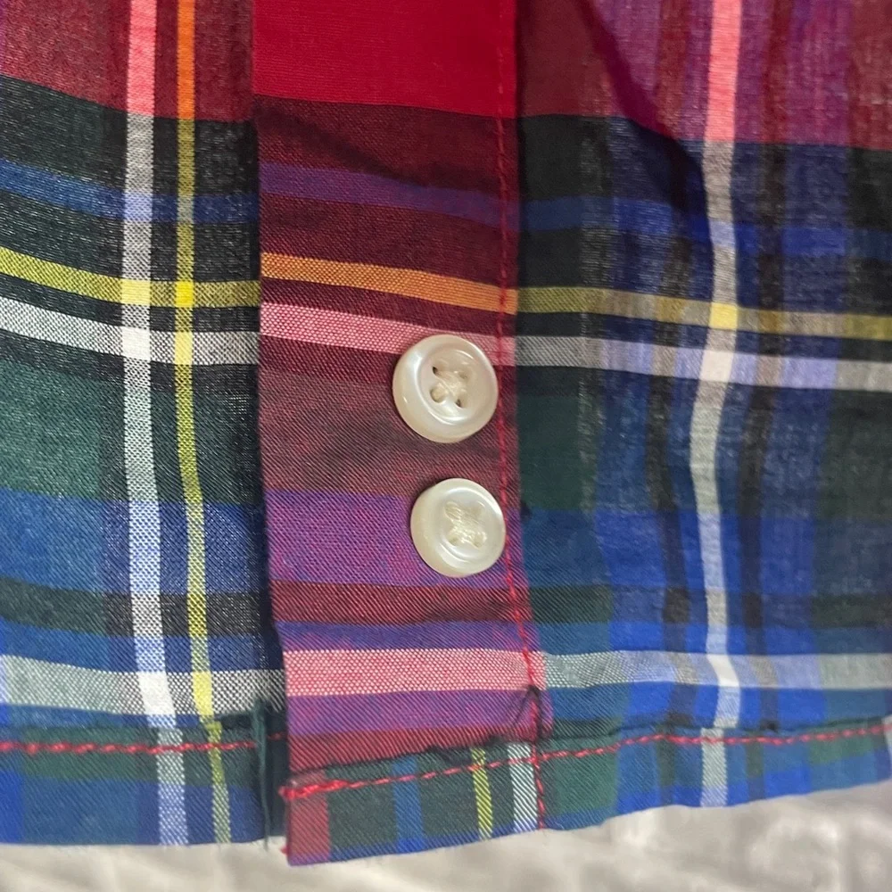 Ralph Lauren Red and Blue Plaid Button-Down Shirt‎